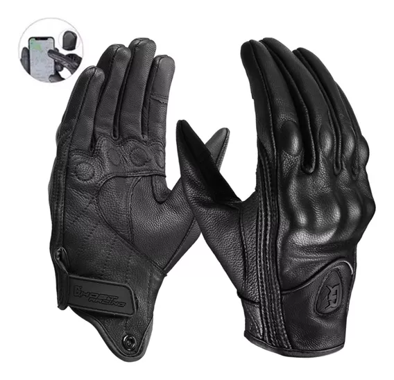 Guantes Para Motociclista De Piel Con Protecciones Icon