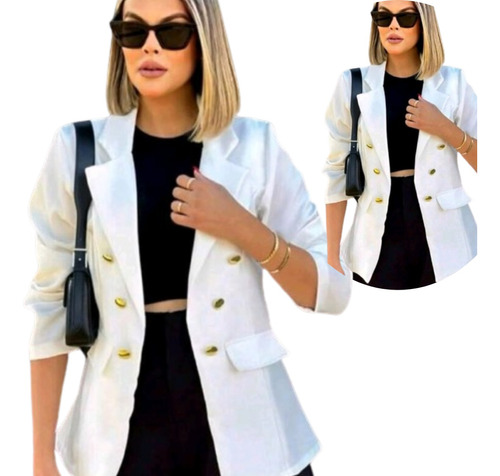 Blazer Alfaiataria Luxo Feminino Terninho Moda Evangélica