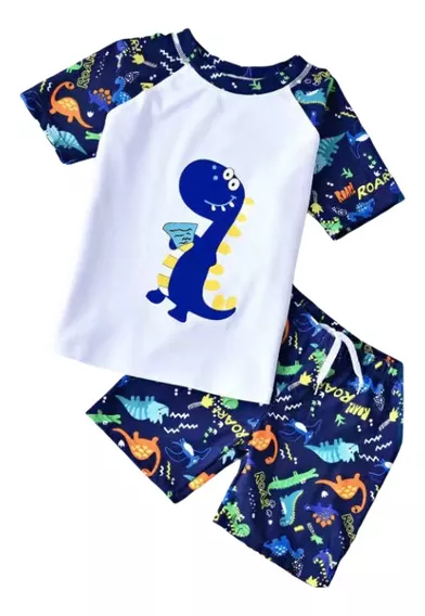 Bañador Con Estampado Piezas De Dinosaurio Para Niños