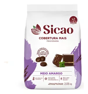 Gotas Cobertura Sicao Meio Amargo Mais 2,05kg Callebaut