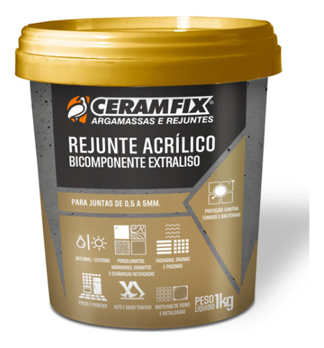 Rejunte Acrílico Para Piscina Ceramfix - Preto 1kg