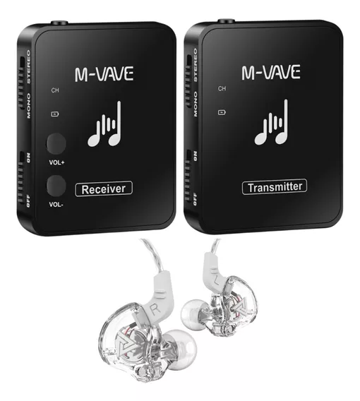 Kit Monitor De Palco M-vave + Fone De Ouvido Qkz Ak6 Branco