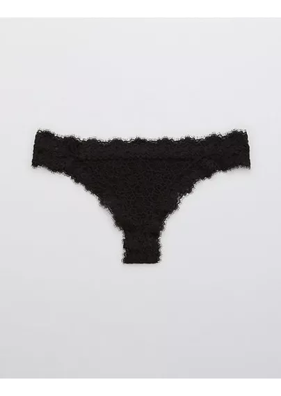 Aerie Ropa Interior Thong Con Encaje Eyelash