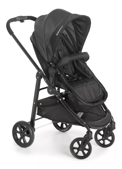 Carrinho de bebê de paseio travel system Galzerano Carrinho Olympus new black com chassi de cor preto