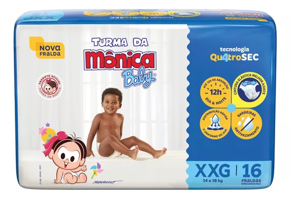 Fralda Turma Da Mônica Jumbo Xxg 16un Gênero Sem gênero Tamanho Extra extra grande (XXG)