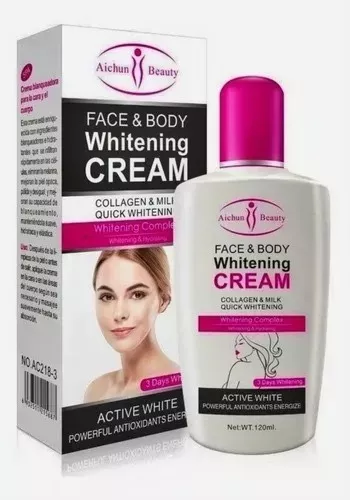 Crema Aclarante Cara Y Cuerpo Leche Y Colageno Beauty