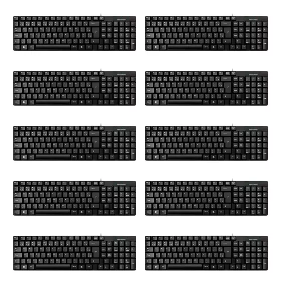 Kit 10 Teclado Básico Preto Usb Multilaser Tc193 Atacado