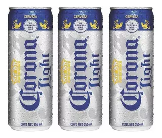 Pack 3 Latas De Cerveza Corona Light Lata 355ml