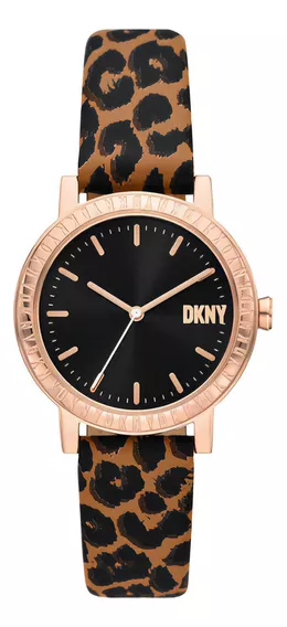 Reloj Mujer Dkny Soho D Analogo Piel Ap Color De La Correa Animal Print