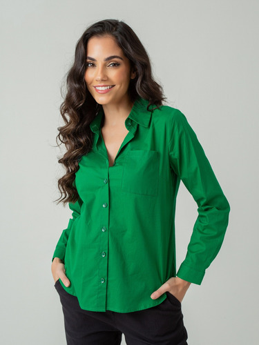 Camisa De Algodão Feminina Social Elegante Workwear