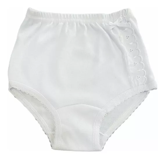 Paquete 6 Pantaletas Blancas Con Encaje Para Niña