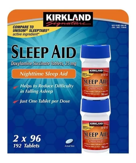 Sleep Aid Kirkland Auxilio Sueño Nocturno 192 Tabs Duerme Bi Sabor Neutro