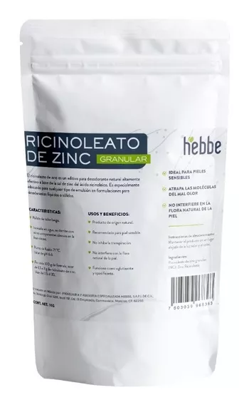 Ricinoleato De Zinc Perlas Puro Uso Desodorante Sólido 1kg