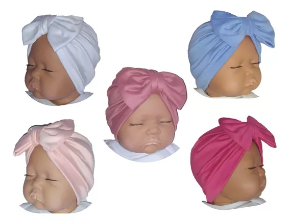 5 Piezas Gorros Para Bebé Turbantes Niña Headwraps, Moño