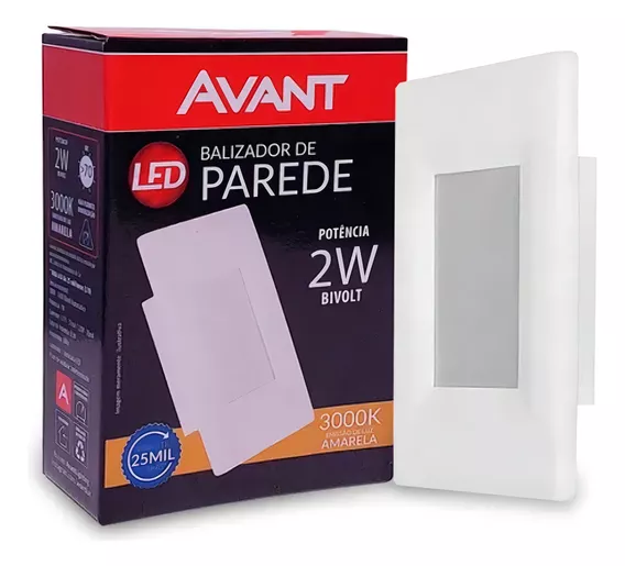 Kit 2x Balizador Led 2w 4x2 Avant Branco Quente 3000k 110v/220v