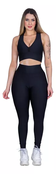 Kit Conjunto Roupa Academia 1 Top E 1 Calça Fitness Suplex