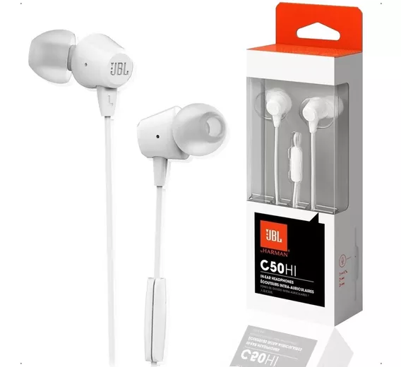 Fone Ouvido In-ear Jbl C50 Hi Original Com Microfone Branco