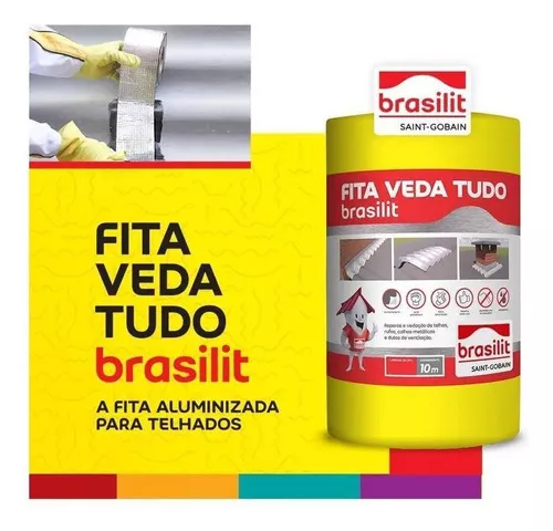 Manta Aluminizada Adesiva Para Reparos Em Telhados 20cmx10m