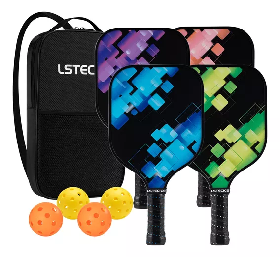 Set De Pádel De Pickeball 2 O 4 Raquetas 4 Pelotas Bolsa Equ