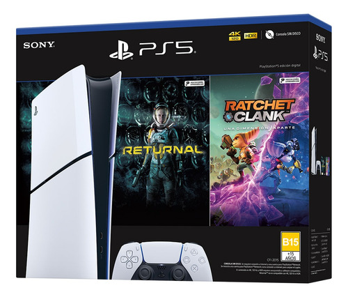 Bundle Playstation 5 Digital Slim + 2 Juegos