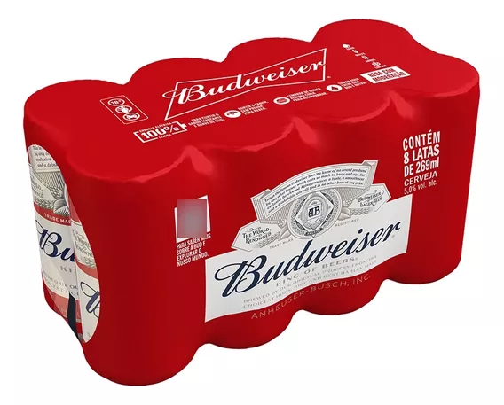 Cerveja Budweiser Lata 269ml Com 08 Unidades