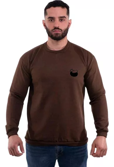 Moletom Casual Flanelado Masculino Estampado Moda Inverno