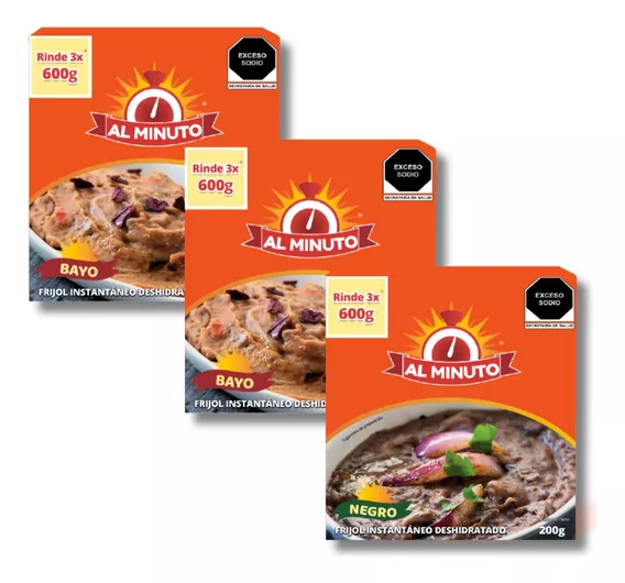 Frijol Al Minuto - 3pack Mix - 2 Bayos + 1 Negro 200g C/u