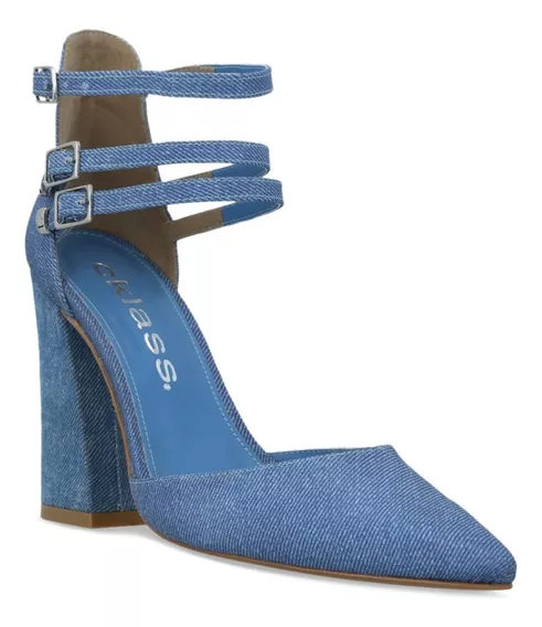 Zapatilla Mujer Tacón Azul 10cm 040-65