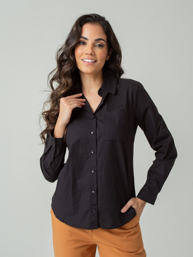 Camisa De Algodão Feminina Social Elegante Workwear