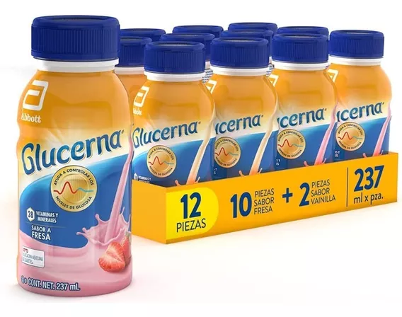 Glucerna 12 Pack Tratamiento Diabetes (10 Fresa Y 2vainilla)