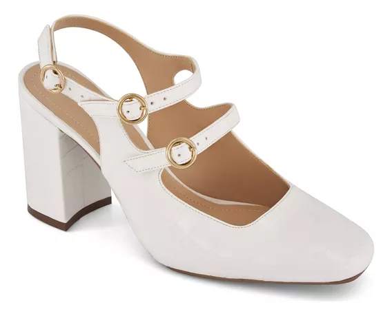 Zapatilla De Vestir Andrea Triple Hebilla Para Mujer Blanco