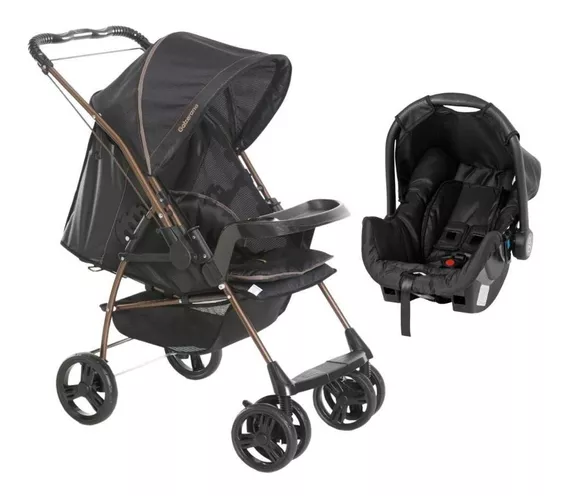 Carrinho Milano Ii Preto Cobre Com Bebê Conforto - Galzerano