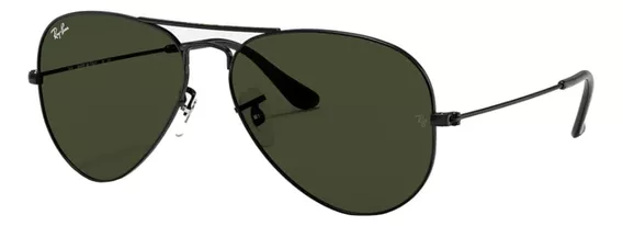 Lentes De Sol Aviator Large Metal Ii En Negro Y Verde