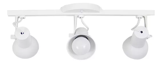 Spot Trilho Triplo 3 Sobrepor Direcionável E-27 Branco 110V/220V