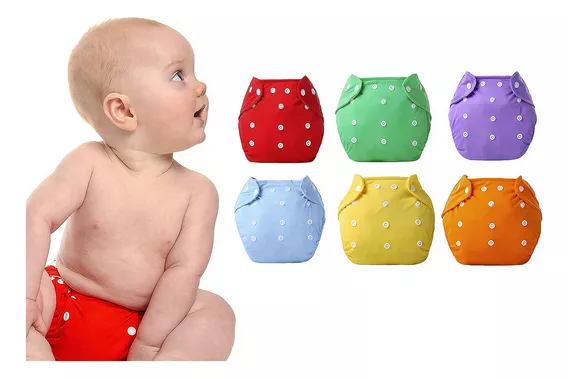 7 Pañales Reutilizables De Tela Para Bebe Niño Niña 0-3 Años Género Sin Género Talla 0- 3