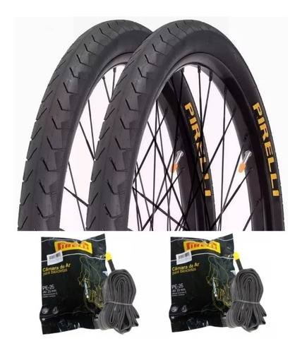 Par Pneu Bike Pirelli Phantom Aro 26x2.00 + 2 Camara Pirelli Cor Preto