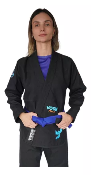 Kimono Jiu Jitsu Feminino Vouk Fênix Trançado + Bolsa Brinde