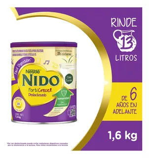 Leche En Polvo Nido Forticrece Deslactosado En Lata De 1.6kg