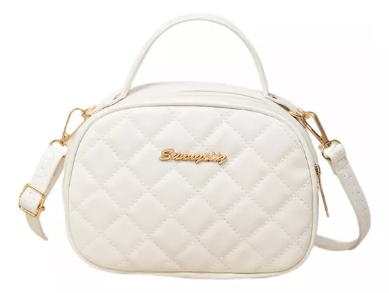 Bolsa Mariconera Moda Mujer Bandolera Cartera Mano Monedero Blanco