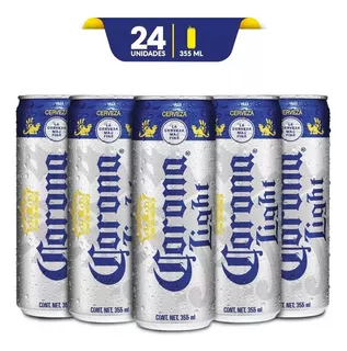 Cerveza Clara Corona Light 24 Latas De 355ml C/u