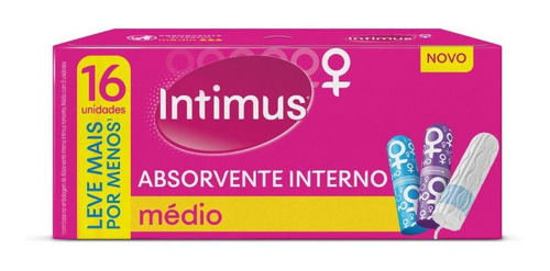 Absorvente Interno Intimus Médio - 16 Unidades