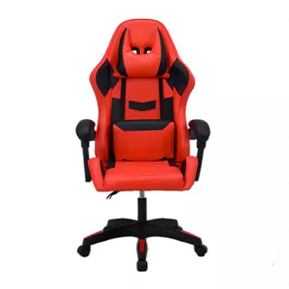 Silla Gamer Reclinable Ergonómica Barata Economica Cómoda Color Rojo Material del tapizado Cuero sintético