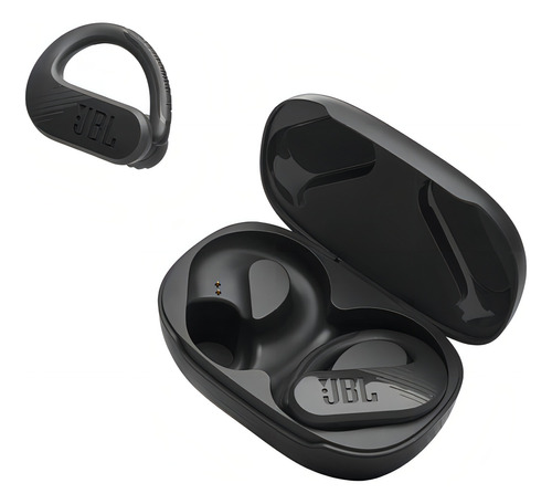 Fone de ouvido in-ear gamer sem fio JBL PEAK 3 preto com luz LED