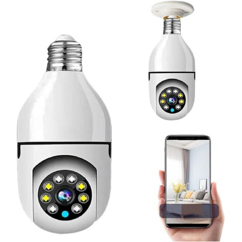 Camera Wifi Lampada Segurança Giratoria 360 Full Hd Noturna