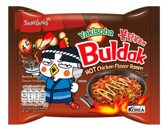 Buldak sopa instantanea ramen coreano sabor yakisoba picante 130gr