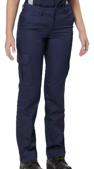 Pantalón Cargo Industrial Para Mujer Lazzar Color Marino