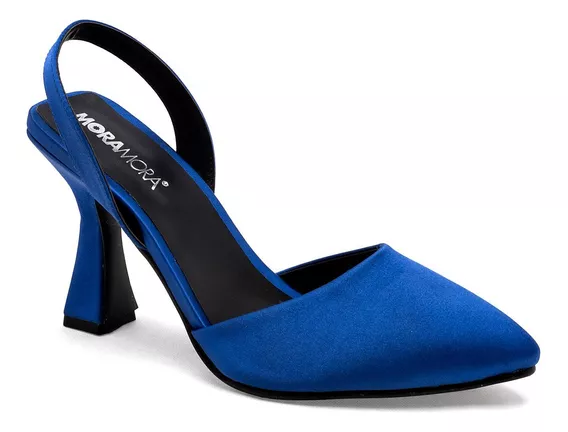 Zapatilla Tacon Piramide De Mora Para Mujer Azul 1954003 T7