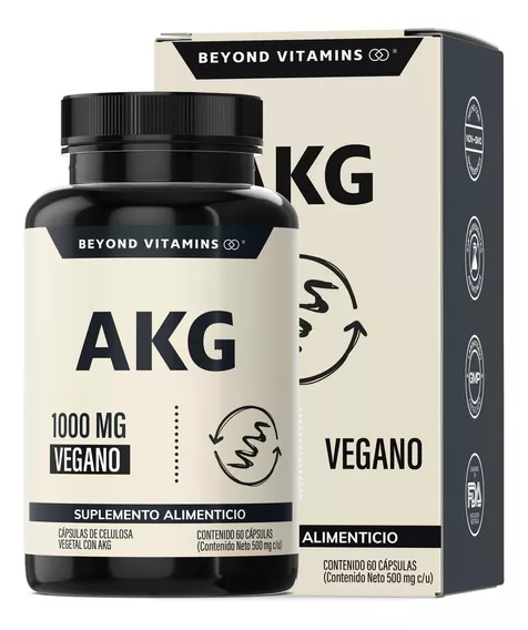 Beyond Vitamins | Akg (ácido Alfa Cetoglutárico) 1000mg | 100% Puro, Vegano Y Sin Rellenos | 60 Cápsulas