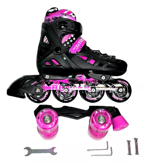 Patines Blazer 2 En 1 Roller Y En Linea Con Llantas De Led