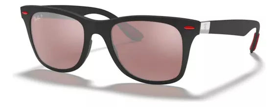 Ray-ban Ferrari Wayfarer Rb4195m F602h2 Blk Silver Polarized